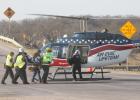 Air Evac Services at Spur 490 assisting rollover victims Tuesday Morning.