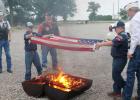 Cub Scouts of Pack 105 perform Flag Retirement at VFW Post 4136.