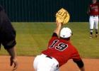 Braden Blackwell (19) with a nice stretch to make an out!