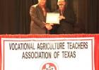 Pictured left Phillip Allen, Ranger High School Agricultural Science Teacher, received his 20-Year Tenure Award.