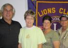 Ranger College Athletic Director David Deaver, who gave a program about on going projects at the college, is shown with Ranger Lions Club guests Joy Felan, Business Secretary for Ranger ISD, Nanette Edwards, Instructor of Business at RISD, and new Ranger City Code Enforcement and Animal Control Ofﬂcer Janetta Wood. 